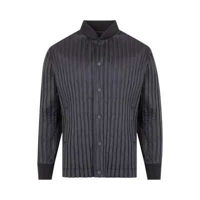 Pre-owned Issey Miyake Padded Pleats Top 'charcoal' | Grey | Men's Size 3 In Gray