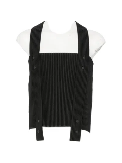Issey Miyake Painter's Gear Sleeveless Top In Black