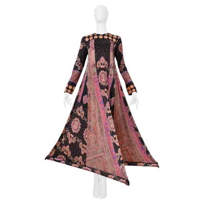 Pre-owned Issey Miyake Paisley Print Dress With Inflatable Hem 2001 In Brown