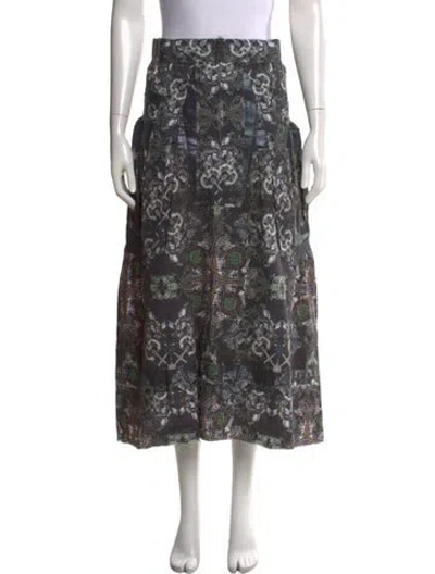 Pre-owned Issey Miyake Paisley Print Long Skirt In Brown