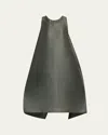 Issey Miyake Paneled Pleats Midi Dress In Dull Blue