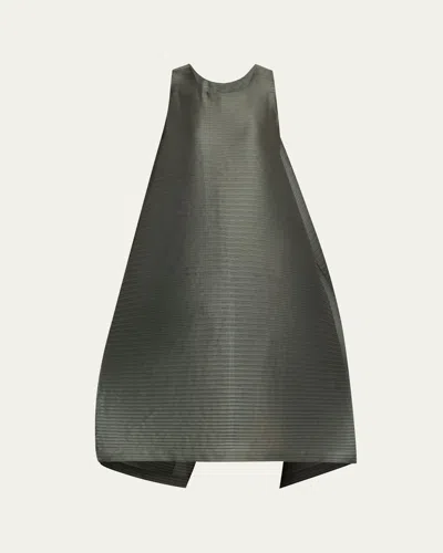 Issey Miyake Paneled Pleats Midi Dress In Dull Blue