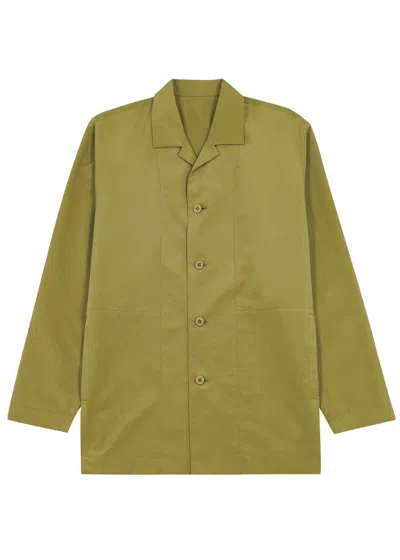 Issey Miyake Panelled Shell Shirt In Green