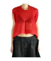 Issey Miyake Panini Knitted Sleeveless Top In Red