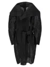 Issey Miyake Womens Black Shawl-collar Pressed Wool-blend Coat In Black