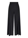 Issey Miyake Womens Black Thicker Bottoms Wide-leg Knitted Trousers In Black