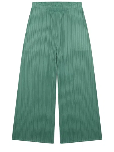 Issey Miyake Pleated-design Trousers In Green