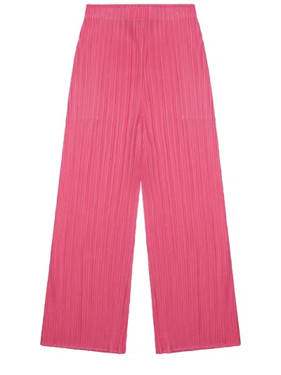 Issey Miyake March Pleated Palazzo Pants In Pink