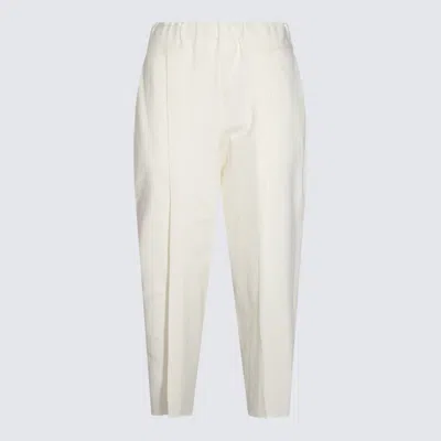 Issey Miyake Tapered Campagne Wide-leg Trousers In White
