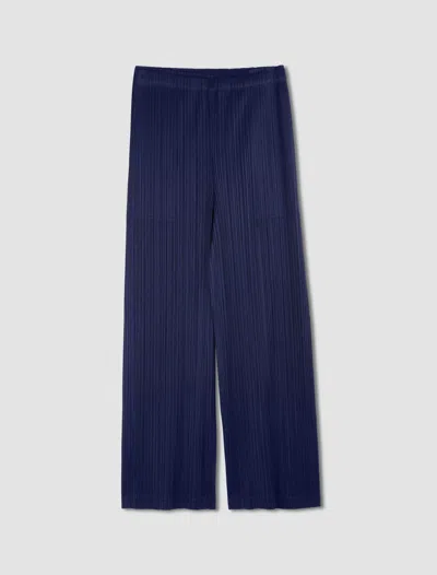 Issey Miyake Pantaloni Plissettati In Navy