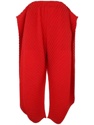 Issey Miyake Reiteration Pleats Solid Clothing In Red