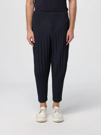 Issey Miyake Pants Homme Plisse'  Men Color Blue In Black