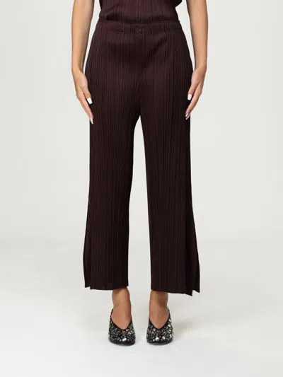 ISSEY MIYAKE PANTS PLEATS PLEASE ISSEY MIYAKE WOMAN COLOR BROWN,H29173032