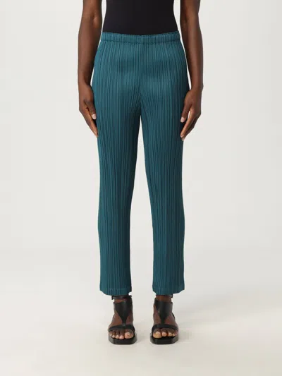 Issey Miyake Fully-pleated Cropped Trousers In Green