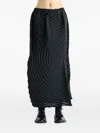 Issey Miyake Paper Bag Pleats Circular Midi Skirt In Black