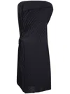 Issey Miyake Paper Bag Pleats Midi Dress In Black