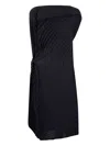 Issey Miyake Paper Bag Pleats Midi Dress In Black