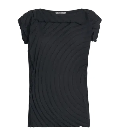Issey Miyake Paper Bag Pleats Top In Blue