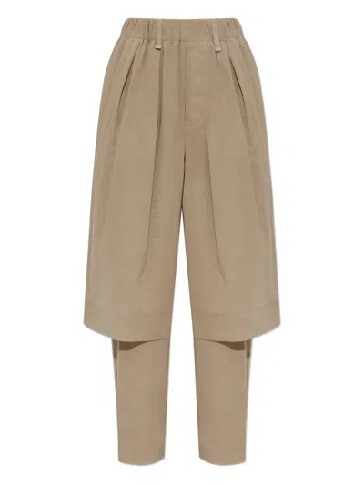 Issey Miyake Paper-esque U Tailored Pleated Trousers In Brown