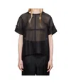 Issey Miyake Papyrus Short Sleeve Top In Black