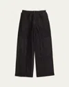 Issey Miyake Papyrus Wide Leg Pants In Black