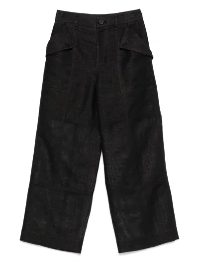 Issey Miyake Patch-pocket Trousers In Black