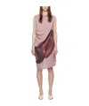 Issey Miyake Purple Graphic Midi Dress In Pink