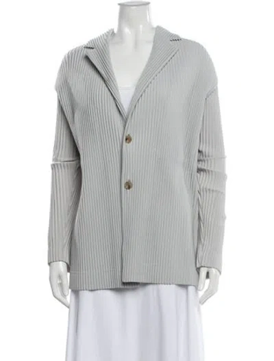 Pre-owned Issey Miyake Patterned Blazer In Gray