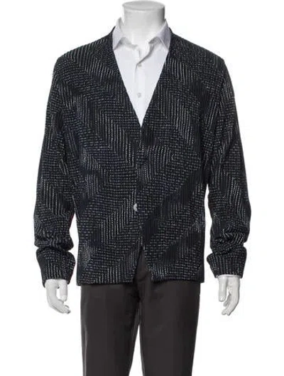 Pre-owned Issey Miyake Patterned Jacket In Blue