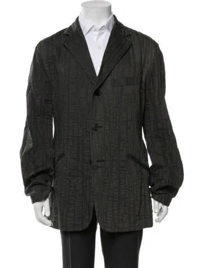 Pre-owned Issey Miyake Patterned Jacket In Green