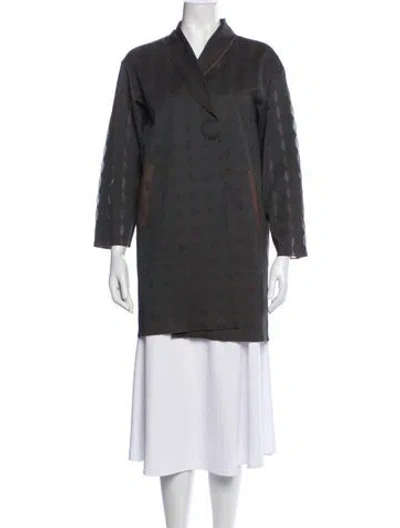 Pre-owned Issey Miyake Patterned Jacket In Grey