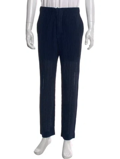 Pre-owned Issey Miyake Patterned Pants In Blue