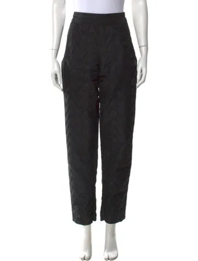 Pre-owned Issey Miyake Patterned Straight Leg Pants In Black