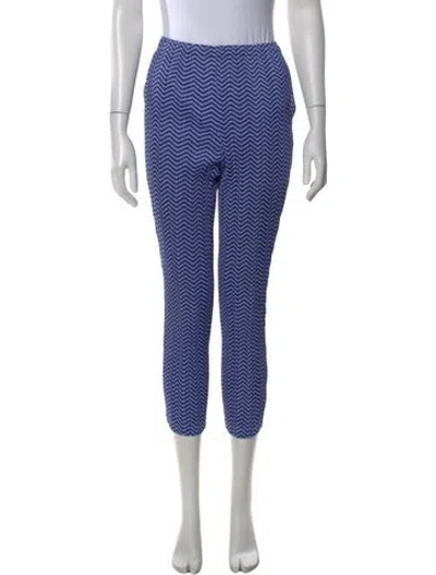 Pre-owned Issey Miyake Patterned Straight Leg Pants In Blue