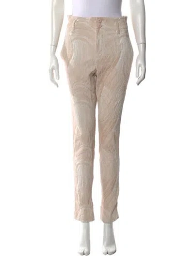 Pre-owned Issey Miyake Patterned Straight Leg Pants In Neutral