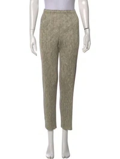 Pre-owned Issey Miyake Patterned Straight Leg Pants In Neutrals