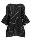 Issey Miyake Abstract Pattern Dress Bell Sleeves In Black