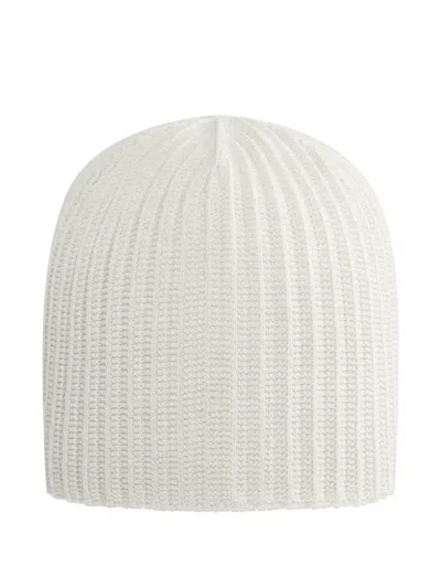 Issey Miyake Penne Ribbed Beanie Hat In White