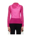 Issey Miyake Pink Chiffon Twist 3 Turtleneck In Pink