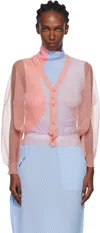 Issey Miyake Pink Encase Cardigan In Multi