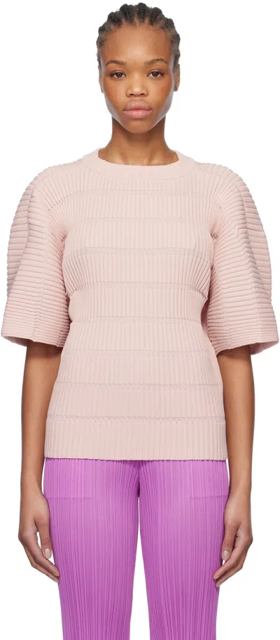 Issey Miyake Pink Jiggly Knit Sweater