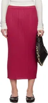 Issey Miyake Pink June New Colorful Basics 4 Midi Skirt