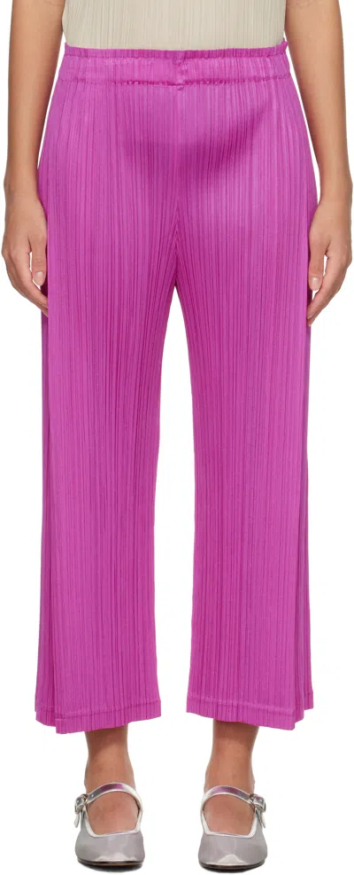 Issey Miyake Pink Light Wave Trousers In 22 Pink