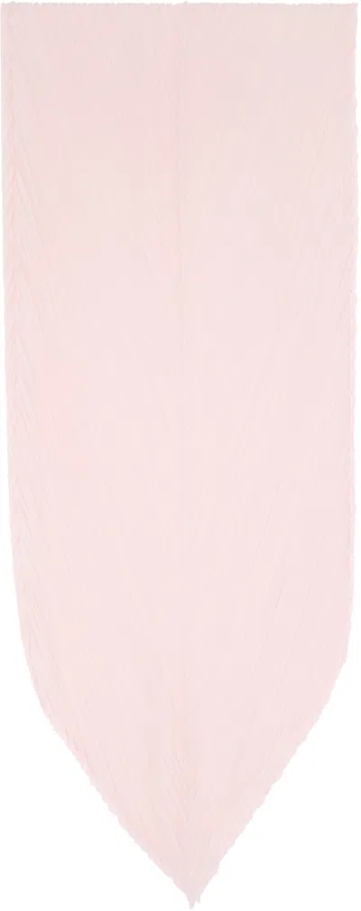 Issey Miyake Pleated Silk Scarf In Pink