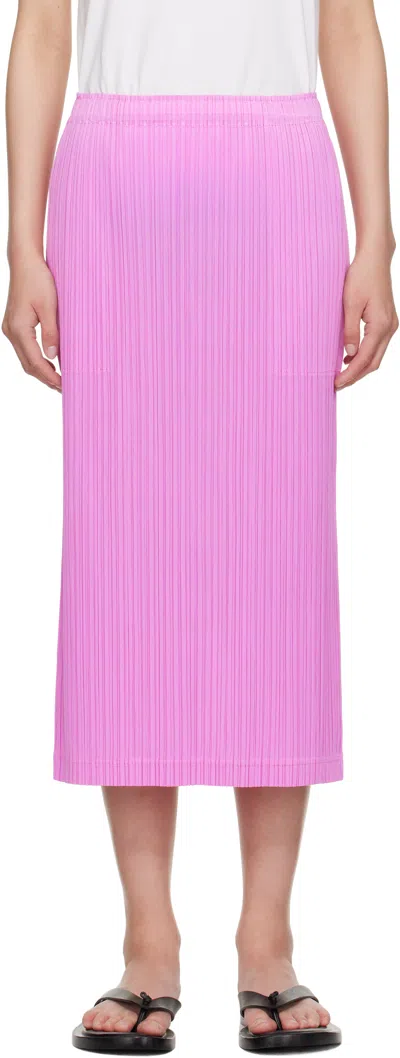 Issey Miyake Pink May Loop Bottoms Midi Skirt