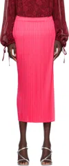 Issey Miyake Pink Monthly Colors March Midi Skirt In 21 Bright Pink
