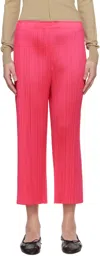 Issey Miyake Pink Monthly Colors March Trousers In 21 Bright Pink