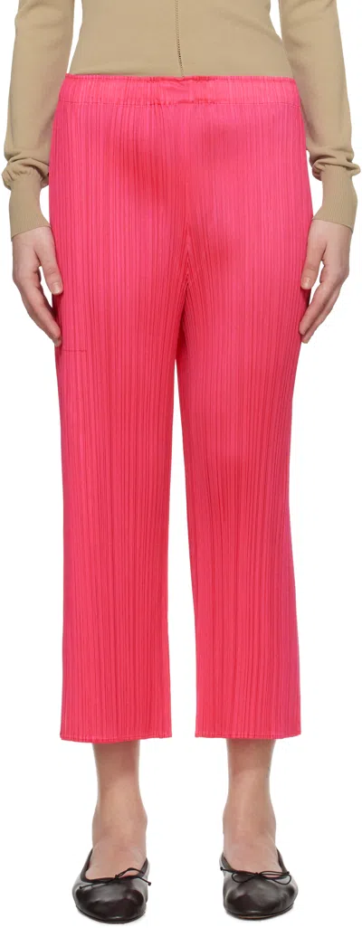 Issey Miyake Pink Monthly Colors March Trousers In 21 Bright Pink