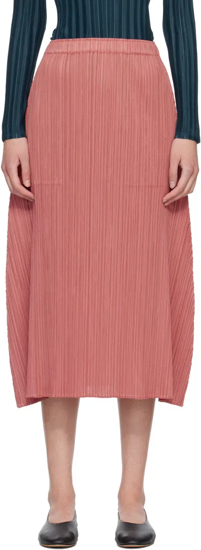 Issey Miyake Pink Monthly Colors October Maxi Skirt In Yellow