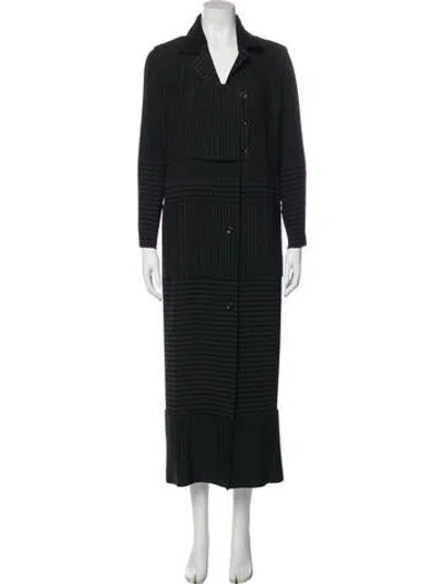 Pre-owned Issey Miyake Plaid Print Coat In Black